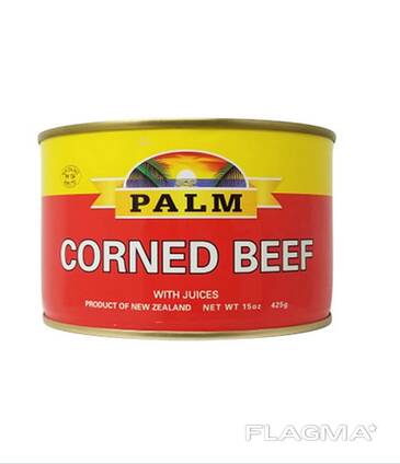 Palm Corned Beef Canned Oil-Preserved with Juices 7.25oz (6 Pack)